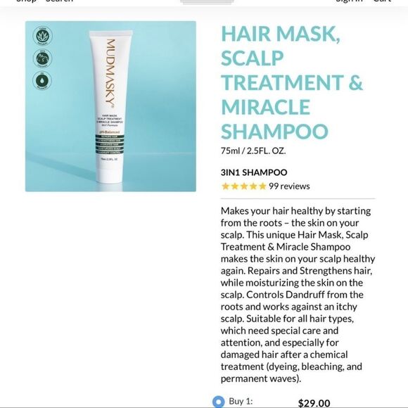 Mudmasky Hair Mask, Scalp Treatment, and Miracle Shampoo NWT - Picture 6 of 9